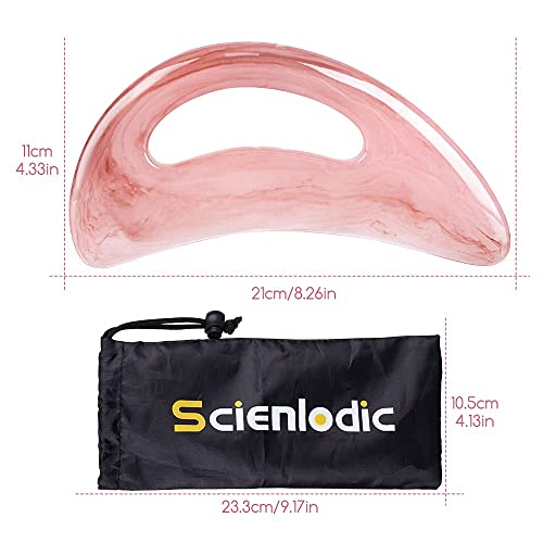 Scienlodic Gua Sha Massage Tool With Handle (Resin) Larger Guasha Scraping Tool For Back Neck Face Leg Massage, Lymphatic Drainage, Cellulite Remove #TOP5
