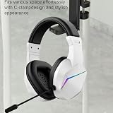 Gugxiom Przewodowy Zestaw Słuchawkowy USB do Gier RGB Mikrofon Stereofoniczny 7.1 z redukcją Szumów z 40 Mm Przetwornikami i Poduszkami z Pianki Zapamiętującej Kształt, Słuchawki (WHITE)