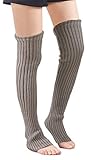 Leotruny Women's Winter Over Knee High Footless Socks Knit Leg Warmers