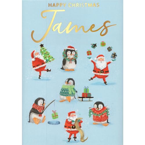 Personalised James Singing Musical Christmas Card Sound of Christmas Range XSING100 XSING100