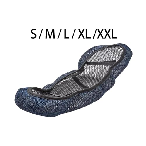 Almohadilla asiento motocicleta con funda completa de malla transpirable negra 3