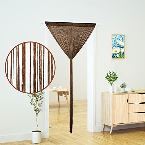 Doorway String Curtain Door Curtains,Boho Hippie Hanging Patio Tassels Screen Room Decor Bedroom Wall Window Closet Kitchen Living Room Fringe Divider Panel Laundry Room(39×79In/100×200Cm, Coffee) #TOP2