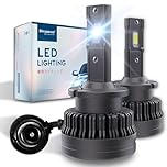 Sinoparcel D2S LED Headlight Bulb - 35W 6000K, Whiter and Brighter D2S LED Bulb for Stock Xenon Replacement, HID Conversion Kit, Pack of 2