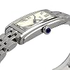 Seiko SWR083 Rectangular Watch - Essentials Collection - Roman Numeral Dial, Blue Hands, Stainless Steel Bracelet, and 50m Water Resistance