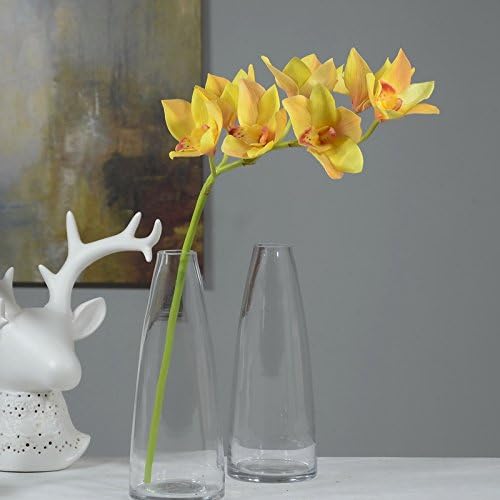 1pcs Artificial Orchids Cymbidium 7 Heads Cattleya Hybrida Orchid Flowers for Wedding Centerpieces Decorative Flower