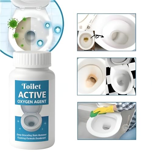 Image of Toilet Active Oxygen Agent - Powerful Toilet Bowl Cleaner Powder for Deep Descaling, Stain Removal & Odor Control | Foaming Toilet Cleaning Formula ((pack of 3))