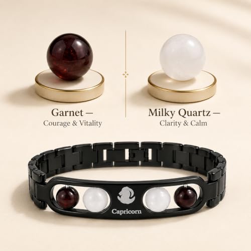 Image of Gratify Birth Crystal Metal Rashi Bracelet for Men & Women | Natural Gemstone Bracelet | Adjustable Spiritual Crystal Bracelet | Includes Authenticity Certificate | Gift for Astrology Lovers