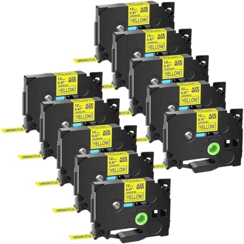 Ruban étiqueteuse TZ631 noir sur jaune 12mm pour résoudre vos problèmes d'identification, pack 10