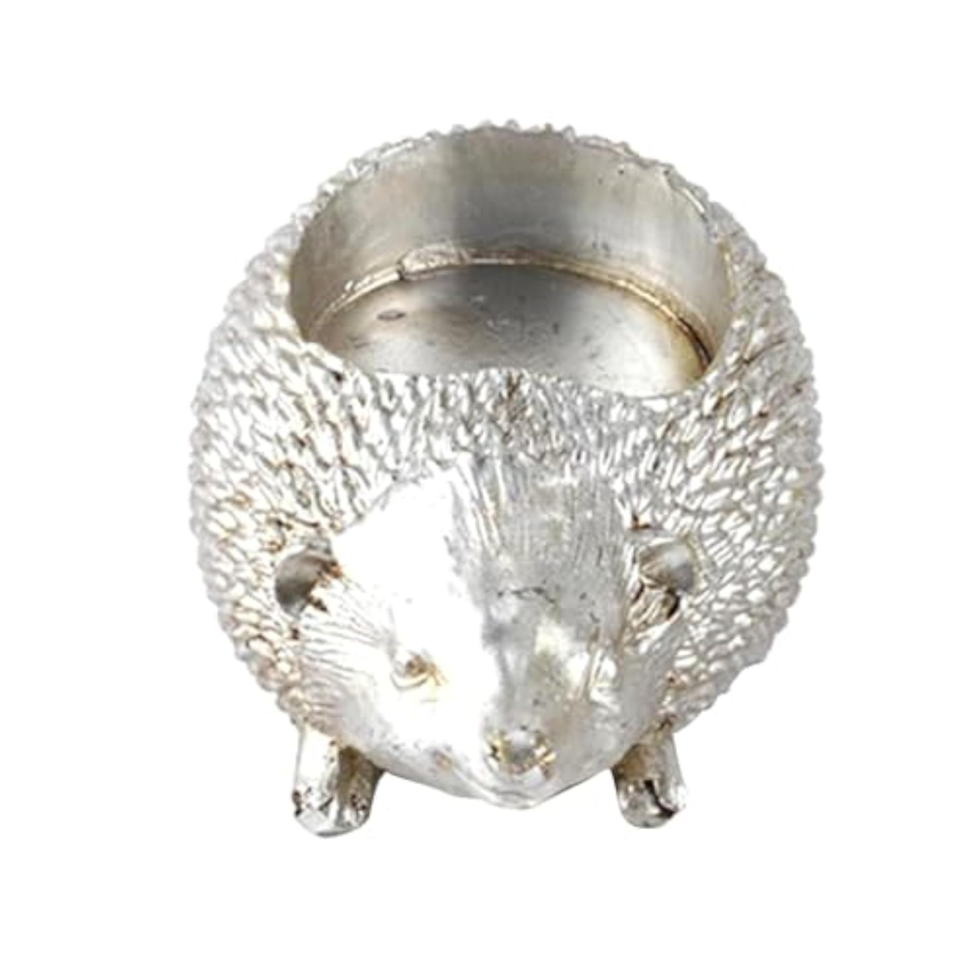 Hedgehog Candlestick Decorative Candle Holder, Silver