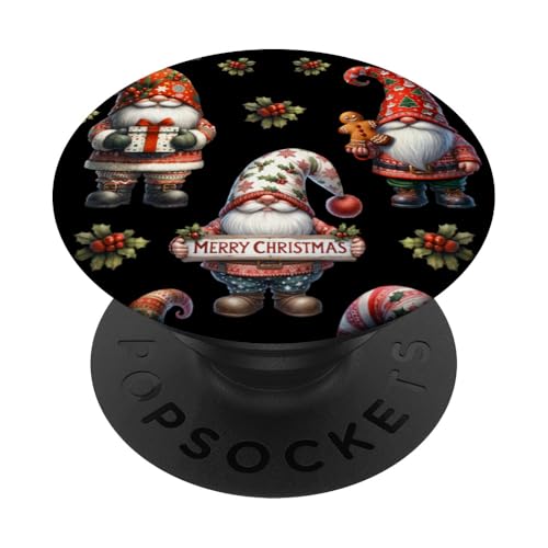 Mistletoe Christmas Decor Cute Xmas Gnomes Merry Christmas PopSockets PopGrip Intercambiable