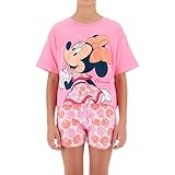 Disney Minnie Mouse Camiseta y Pantalón Corto para Niña, Pijama Algodón Suave, Conjunto 2 Piezas Diseño Ratoncita Minnie, Talla 6 Años, Rosa