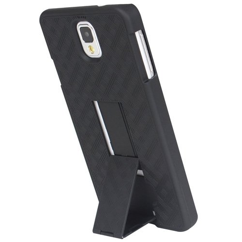 Verizon Samsung Galaxy Note 3 (Sm-N900V) Black Hard Shell Case Combo, Cover Holster Belt Clip With Kickstand For Galaxy Note Iii #TOP4