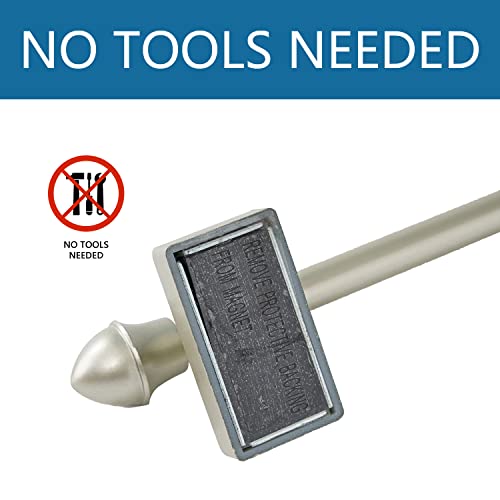 Boom Jog Magnetic Curtain Rods For Metal Doors,No Tools Required,Multi-Use Adjustable Appliance For Windows Iron Steel Places,09-16 Inch,2 Pack,Nickel thumb #1
