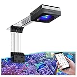 PopBloom RL90 Black Aquarium Light 100 Watt Coral Reef Light 3rd Generation Full Spectrum Marine Aquarium Lighting 4 Channels Dimmable Control with WiFi, Bracket Included, for Coral SPS LPS Saltwater