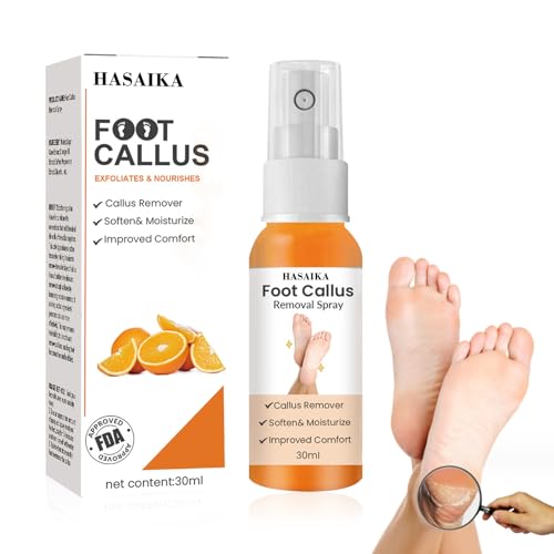 HASAIKA® Spray d'élimination des Callosités des Pieds, Spray Exfoliant Pour Les Pieds, Spray anti callosités des pieds, Spray Hydratant Nourrissant pour les pieds secs