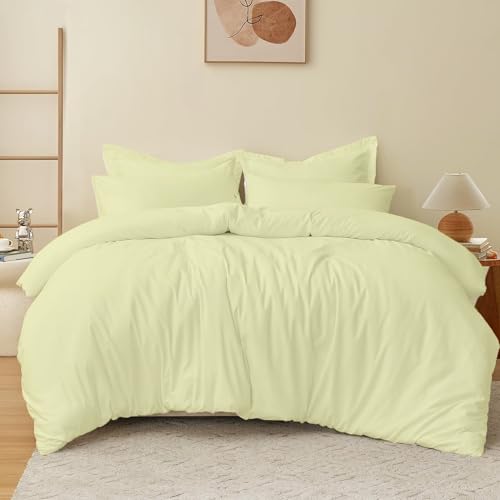 eBeddy Linens Microfiber Duvet Cover Set Alaskan King 132x120, Ivory