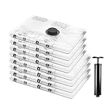 SUOCO Vacuum Storage Bags 8 Pack (4 x Large, 4 x Jumbo) Space Saver Compression Bags with Hand Pump