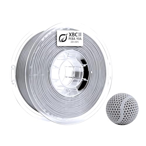 SYNBOTRON PEBA 3D Printer Filament 1.75mm High Rebound 90A Flexible Filament Faster Printing Speed and Lighterweight Adjustable Flexibility for Functional Prototypes Wearables (Gray 800g)