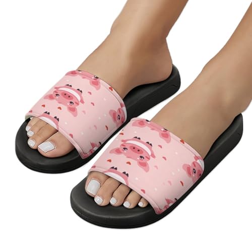 Chaussons de cochon rose ultra doux avec semelle de sécurité antidérapante - 5