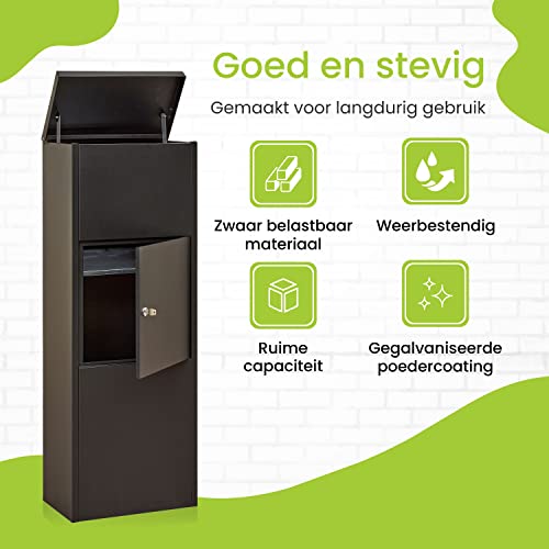 VEEHAUS Pakketbrievenbus, antraciet, grote brievenbus, roestvrij staal, pakketbox, buiten, groot, XXL en brievenbus… - Afbeelding 4