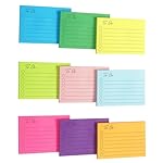 Eastern Wolf 9 Pads to Do Lined Sticky Notes, 9 Bright Multi Colors Self-Stick Note Pads, 3x4 Inch with Line Adhesive Memo Sticky Notes Notepad, 50 Sheet/Pad - Image 4