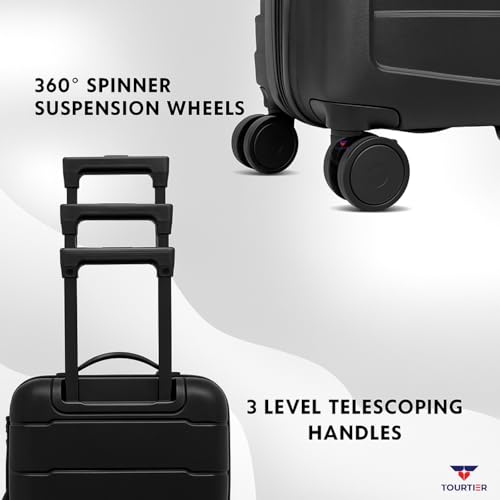 Image of 24-Inch Hard-Shell Luggage Suitcase | Lightweight 3.1 kg | 360 Spinner Wheels | 2-Way Zipper | Multi-Functional Lock | Business & Family Travel Trolley Bag (1, BLACK-24INCH)