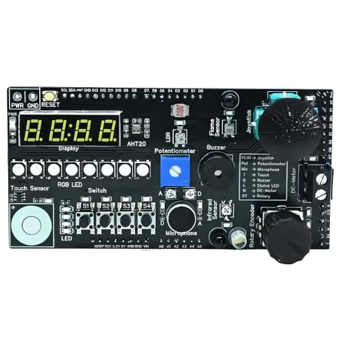 SmartElex Bharat Explorer Shield Compatible with Arduino Uno R3 R4 and Q | Multi-Function Expansion Shield for Sensors, Motors, Servos & Robotics | STEM Prototyping Board