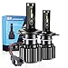 Ampoule H4 LED, 16000LM 6500K Phares pour Voiture et Moto, Ampoules Auto de Rechange pour Lampes Halogènes et Kit Xenon, 2 Ampoules