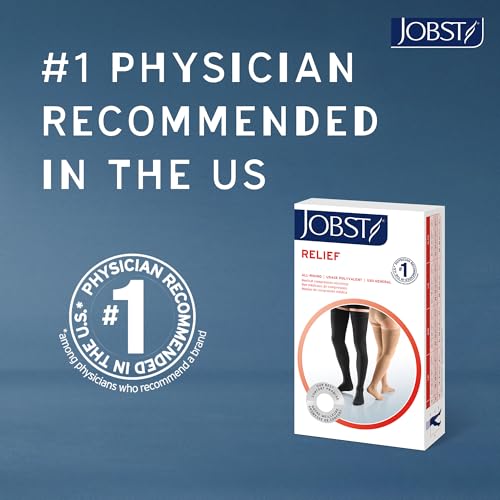 JOBST Relief Knee High Graduated Compression Socks, 30-40 mmHg - Comfortable Unisex Design - Closed Toe, Black, X-Large by JOBST - Image 2