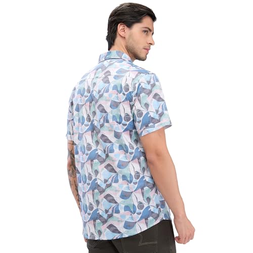 Image of Spykar Men's Slim Fit N /A Half Sleeve Printed Casual Shirts
