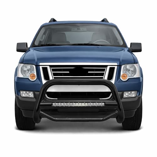Image of Black Horse MAX Beacon Bull Bar No Skid Plate Black Compatible with 2006-2010 Ford Explorer|2007-2010 Ford Explorer Sport Trac-MAB-FOEXB