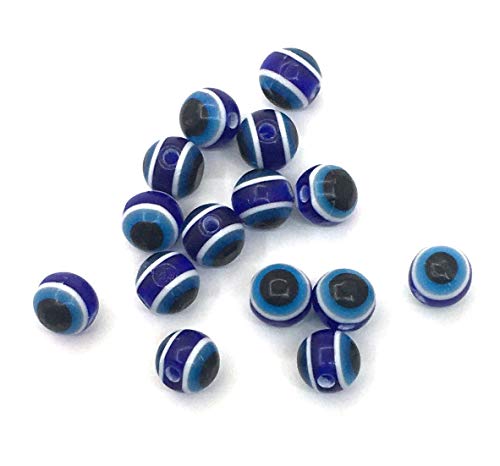 Perlin Nazar Boncuk Beads 6mm Round Evil Eye 100pcs Blue Evil Eye Beads Turkish Eye Lucky Charm Small Craft Beads for Jewellery DIY - Image 4