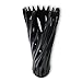 RoRo 14 Inch Tall Gothic Handcarved Black Wood Vase with grooves