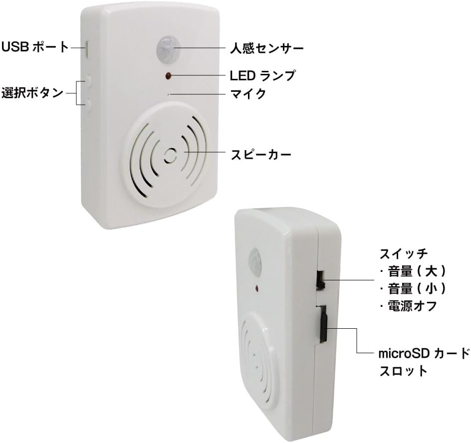 ウェルカムベル 呼び込み ウェルカムチャイム ドアチャイム 集客 音声ナビ 人感センサー 店舗 玄関 介護 作 【ドアベルヴィラ】