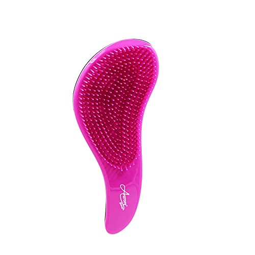 Aurore Beauté - Brosse à Cheveux Démêlante - Tous Types de Cheveux - Brosse à Cheveux Anti-Nœuds en Silicone - Noire et Rose Cover