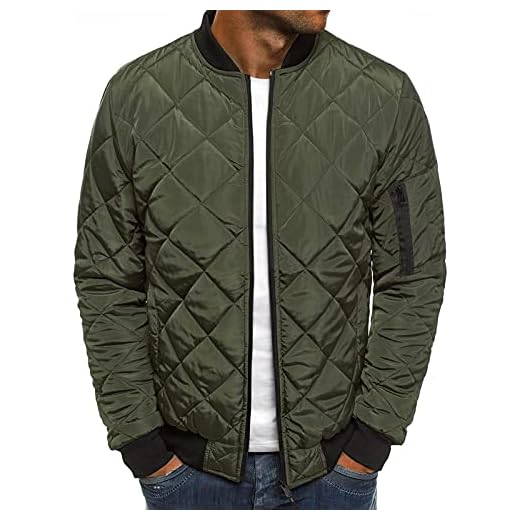 UK Stock herrtröjor jacka huvtröjor rea utförsäljning män solid vardaglig ståkrage dragkedja bomull-vadderad lätt jacka rockar sweatshirts fitness träning löpning kläder, Armégrönt2, M