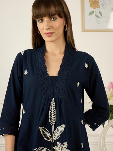 Image of INDO ERA Women's Viscose Rayon Floral Printed A-Line Kurta & Palazzo Set