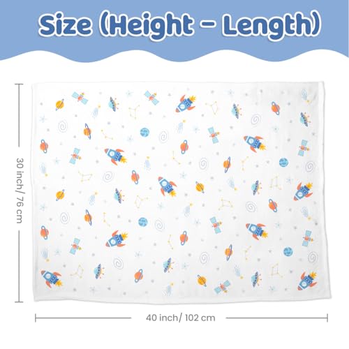 Image of SANDJEST Outer Space Minky Blanket 30 x 40 Inches, Gift for Christmas Birthday