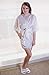 Womens Bridal White Satin Robe with 'Bride' Print on Back for weddings (Medium)