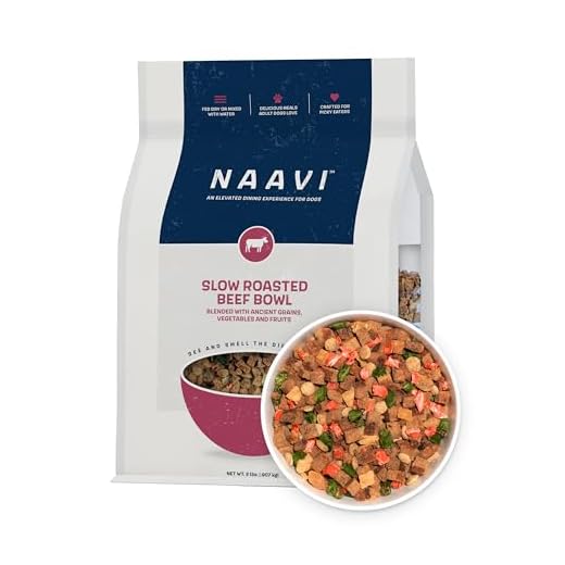 NAAVI Natural Dog Food - Slow-Roasted Beef Bowl with Ancient Grains, Vegetables & Fruits - Ideal Wet/Dry Meal or Premium Dog Food Toppers for Picky Eaters (2 lbs)