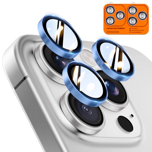Image of TOCOL for iPhone 14 Pro Max Camera Lens Protector /iPhone 14 Pro Camera Lens Protector Tempered Glass HD Individual Scratch Resistant Cover Accessories Case Friendly 2 Pack(Light Blue)