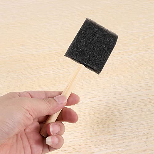 Jaquiain 2 Inch Foam Sponge Wood Handle Paint Brush Set (Value Pack Of 40) - Lightweight, Durable And Great For Acrylics, Stains, Varnishes, Crafts, Art #TOP4