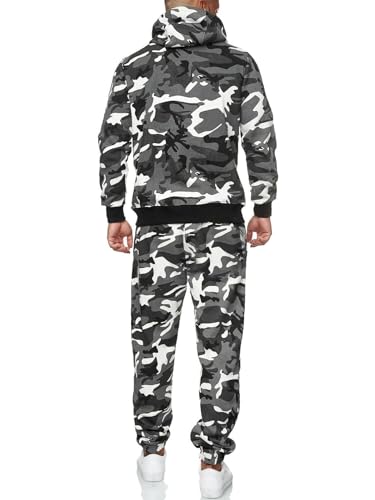 Men's Hooded Tracksuit 2 Pieces Set Zip up Fleece Sweatsuit Casual Outdoor Sports Jogging Suits Set4