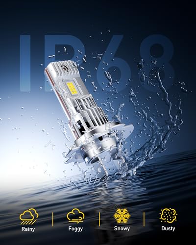 Image of AUXITO H7 Bulb, 10X Brightness 6500K Cool White, Exact Halogen Dimensions, H7 Fog Light Application, No-Modification Plug & Play, Pack of 2