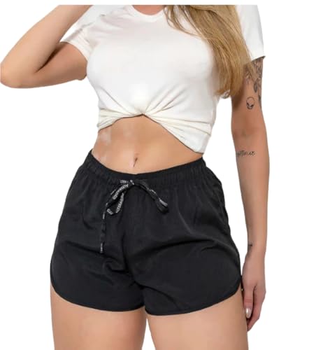 Shorts de Fitness Femininos para Academia, Treino, Corrida, Pretos (BR, Alfa, P, Regular, Regular, P