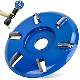 6 Teeth Wood Turbo Carving Disc, Stump Remover Angle Grinder Wood Carving Disc 6 Teeth Milling Cutter Tree Stump Grinder Chainsaw Attachment (Arc Blade)