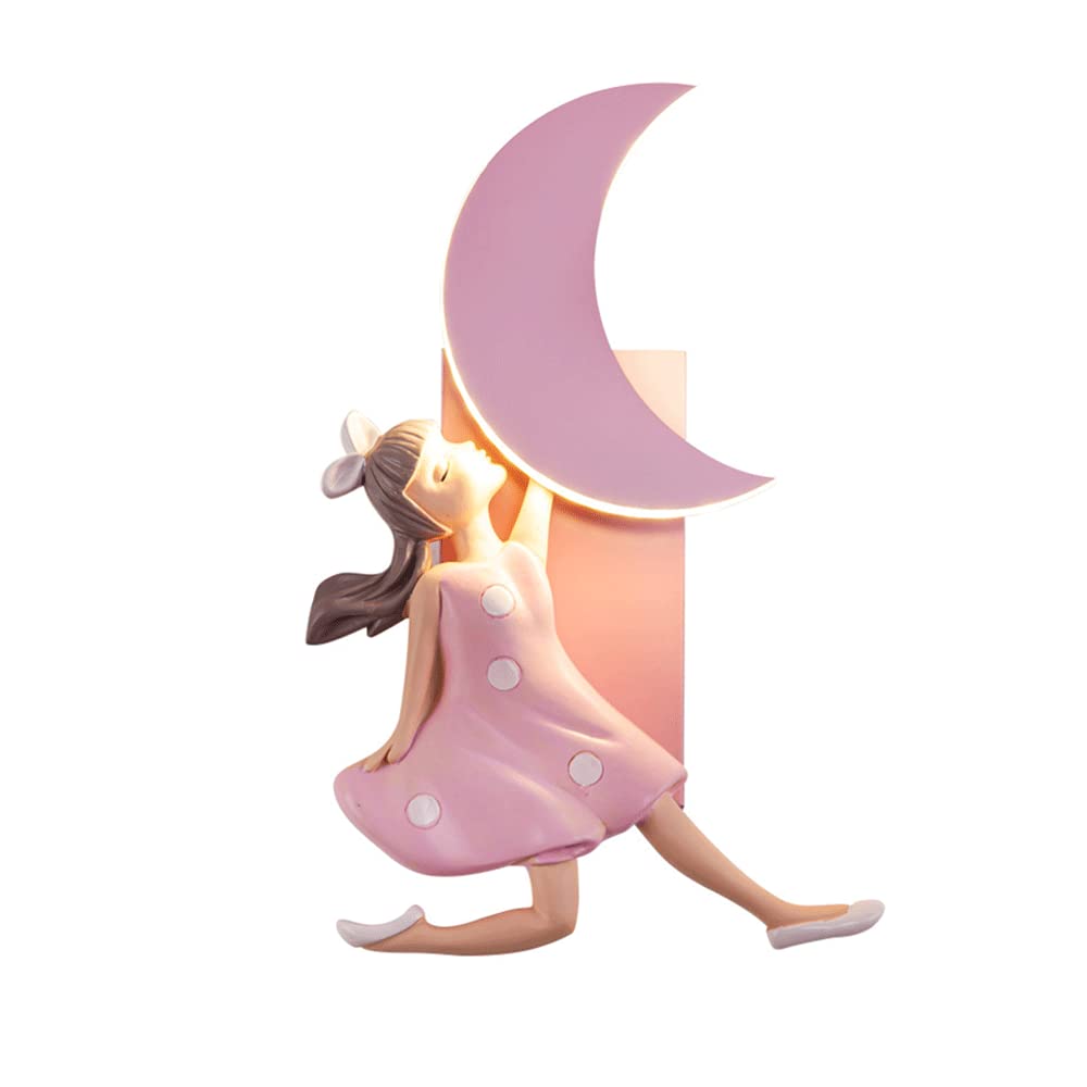 Aplique de pared infantil LED de 8W con figuras de resina y metal