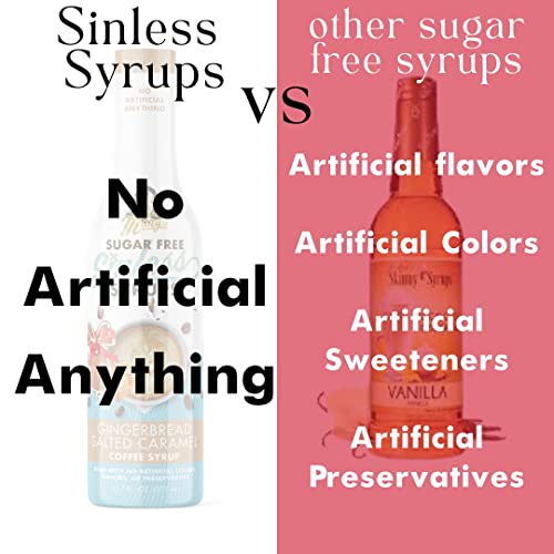Miss Mary’s Sinless Syrups Winter Collection - Sugar Free, No Artificial Sweeteners, Coffee Tea Cocoa Dessert, Keto Friendly, Peppermint Mocha, Spiced Vanilla, Gingerbread Salted Caramel, 3 Pack #TOP6