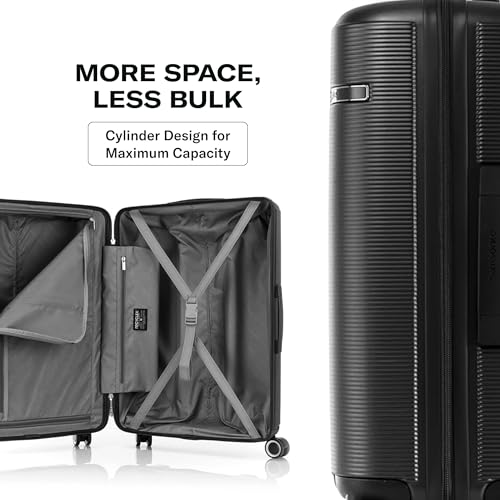 Image of Samsonite Trolley Bag Spinner Suitcase for Travel | Staren 75 Cms Polycarbonate Hardsided Large Check-in Luggage 8 Wheels Trolley Bag, Matte Green