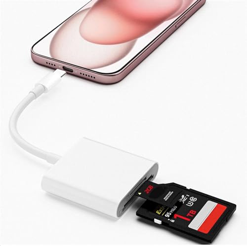 Lector de tarjetas SD USB C para iPhone iPad, [certificado Apple MFi] visor de tarjetas micro SD tipo C, tarjeta de memoria TF para fotografía, adaptador de tarjeta de memoria para iPhone Pro Max,